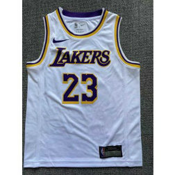 NBA Lakers 23 LeBron James White Youth Jersey