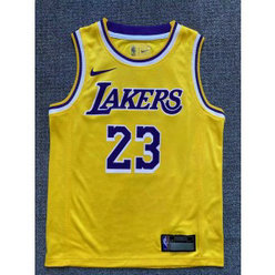 NBA Lakers 23 LeBron James Yellow Youth Jersey