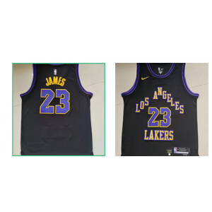 NBA Lakers 23 Lebron James Black 2023-24 City Nike Men Jersey