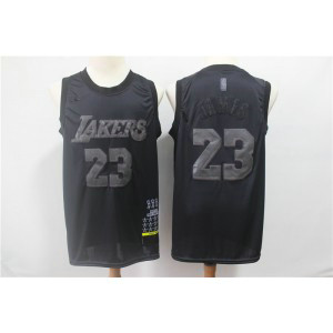 NBA Lakers 23 Lebron James Black MVP Honorary Edition Nike Men Jersey