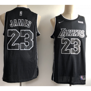 NBA Lakers 23 Lebron James Black Nike Men Jersey 1
