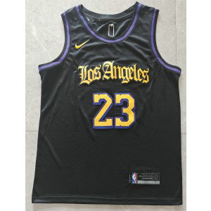 NBA Lakers 23 Lebron James Black Nike Men Jersey