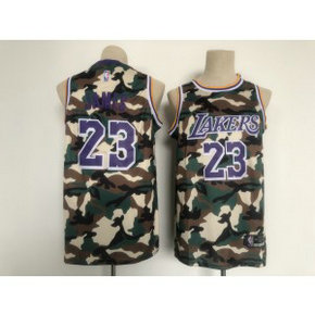NBA Lakers 23 Lebron James Camo Men Jersey