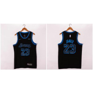 NBA Lakers 23 Lebron James City Black Men Jersey