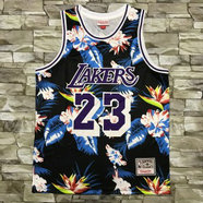 NBA Lakers 23 Lebron James Floral Men Jersey