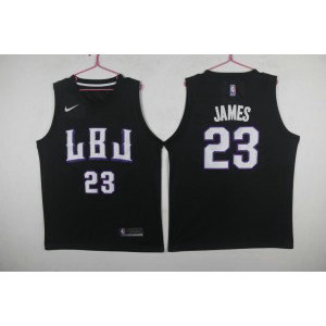 NBA Lakers 23 Lebron James LBJ Black Nike Swingman Men Jersey