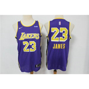 NBA Lakers 23 Lebron James Purple Nike Men Jersey