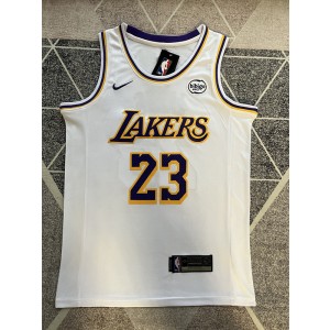 NBA Lakers 23 Lebron James White Nike Men Jersey