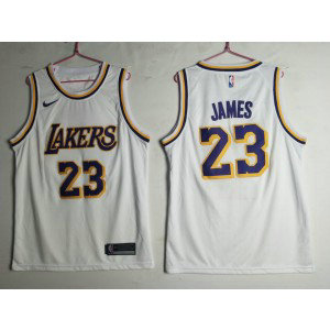 NBA Lakers 23 Lebron James White Nike Swingman Men Jersey