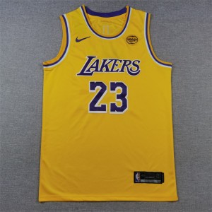 NBA Lakers 23 Lebron James Yellow Nike Men Jersey