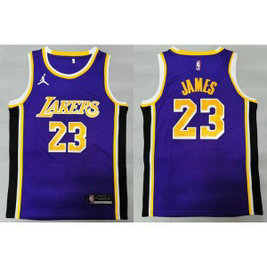 NBA Lakers 23 lebron James Purple Jordan Men Jersey
