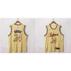 NBA Lakers 24 Bryant Gold Nike Men Jersey