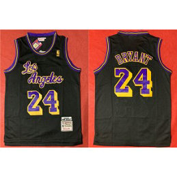 NBA Lakers 24 Kobe Black Throwback Men Jersey