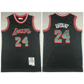 NBA Lakers 24 Kobe Bryant 2007-08 Black Mitchell & Ness Hardwood Classics Men Jersey