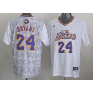 NBA Lakers 24 Kobe Bryant 2014 Noches Enebea White Swingman Men Jersey