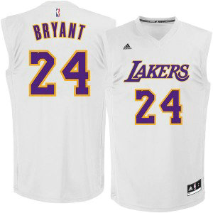 NBA Lakers 24 Kobe Bryant Adidas Chase Fashion Replica White Men Jersey