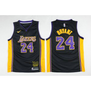 NBA Lakers 24 Kobe Bryant Black Black Mamba Swingman Nike Men Jersey