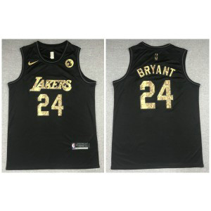 NBA Lakers 24 Kobe Bryant Black Commemorative Men Jersey