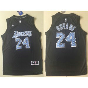 NBA Lakers 24 Kobe Bryant Black Diamond Adidas Men Jersey