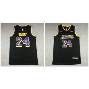 NBA Lakers 24 Kobe Bryant Black Gold Nike Men Jersey