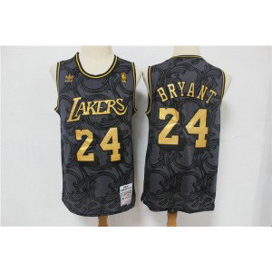 NBA Lakers 24 Kobe Bryant Black Hardwood Classics Men Jersey 2