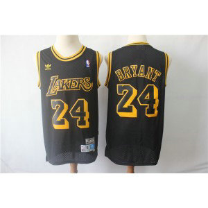 NBA Lakers 24 Kobe Bryant Black Hardwood Classics Men Jersey 4
