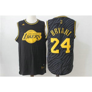 NBA Lakers 24 Kobe Bryant Black Metals Men Jersey