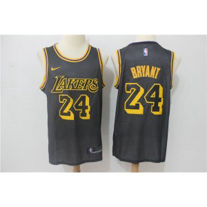NBA Lakers 24 Kobe Bryant Black Nike City Edition Swingman Men Jersey