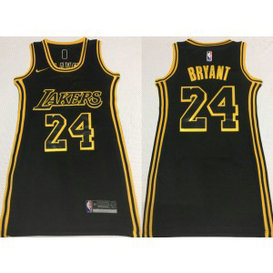 NBA Lakers 24 Kobe Bryant Black Nike Women Dress