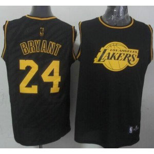 NBA Lakers 24 Kobe Bryant Black Precious Metals Men Jersey