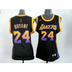NBA Lakers 24 Kobe Bryant Black Vibe Women Jersey