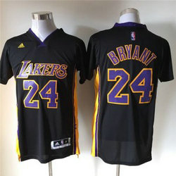 NBA Lakers 24 Kobe Bryant Black With Purple Revolution 30 Men Jersey