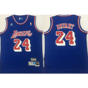 NBA Lakers 24 Kobe Bryant Blue Hardwood Classics Mesh Men Jersey