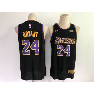 NBA Lakers 24 Kobe Bryant Earned Black Men Jersey