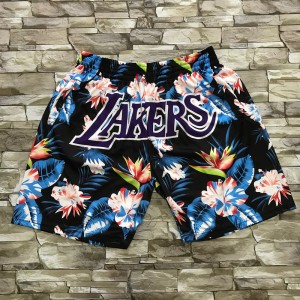 NBA Lakers 24 Kobe Bryant Flower Fashion Shorts