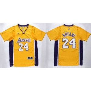 NBA Lakers 24 Kobe Bryant Gold Short Sleeve Men Jersey