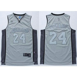NBA Lakers 24 Kobe Bryant Grey Anniversary Style Men Jersey