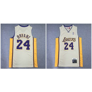 NBA Lakers 24 Kobe Bryant Grey Men Jersey