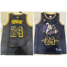 NBA Lakers 24 Kobe Bryant Mamba Black Men Jersey