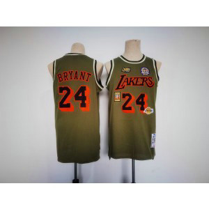 NBA Lakers 24 Kobe Bryant Olive Hardwood Classics Men Jersey