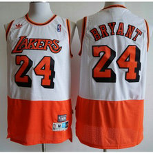 NBA Lakers 24 Kobe Bryant Orange White Split Hardwood Classics Men Jersey