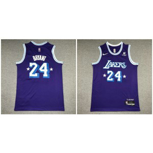 NBA Lakers 24 Kobe Bryant Purple 75th Anniversary Men Jersey