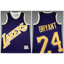 NBA Lakers 24 Kobe Bryant Purple Big Face Men Jersey