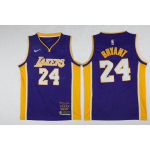 NBA Lakers 24 Kobe Bryant Purple Black Mamba Swingman Nike Men Jersey