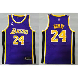 NBA Lakers 24 Kobe Bryant Purple Jordan Men Jersey 2