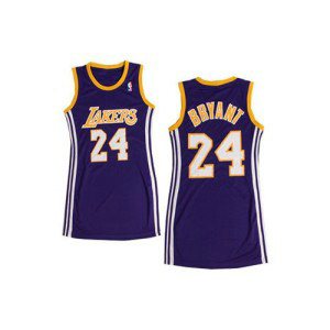 NBA Lakers 24 Kobe Bryant Purple Print Dress Women Jersey