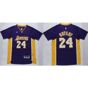 NBA Lakers 24 Kobe Bryant Purple Short Sleeve Men Jersey