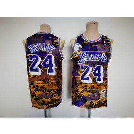 NBA Lakers 24 Kobe Bryant Purple Throwback Men Jersey 1