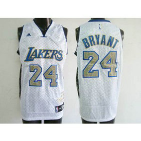 NBA Lakers 24 Kobe Bryant White City Style Men Jersey