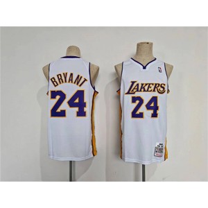 NBA Lakers 24 Kobe Bryant White Hardwood Classics Men Jersey